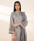 Women's Unstitched Grey Lawn 3 Piece Suit
